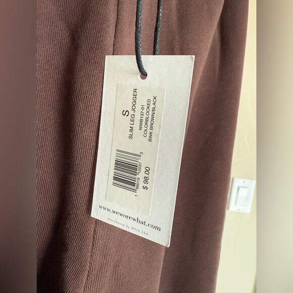 WeWoreWhat Cotton Slim Leg Joggers Women’s size small Black and Brown - Picture 3 of 5